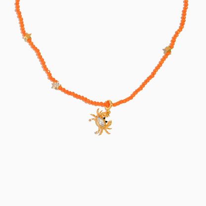 Sandy Crab Beaded Necklace