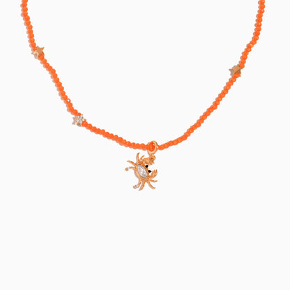 Sandy Crab Beaded Necklace