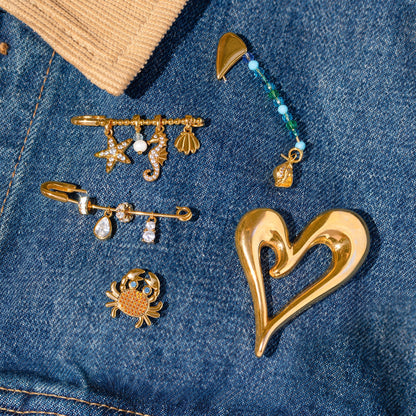 Blue Tide Brooch Pin