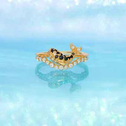 Orca Whale Ring Set