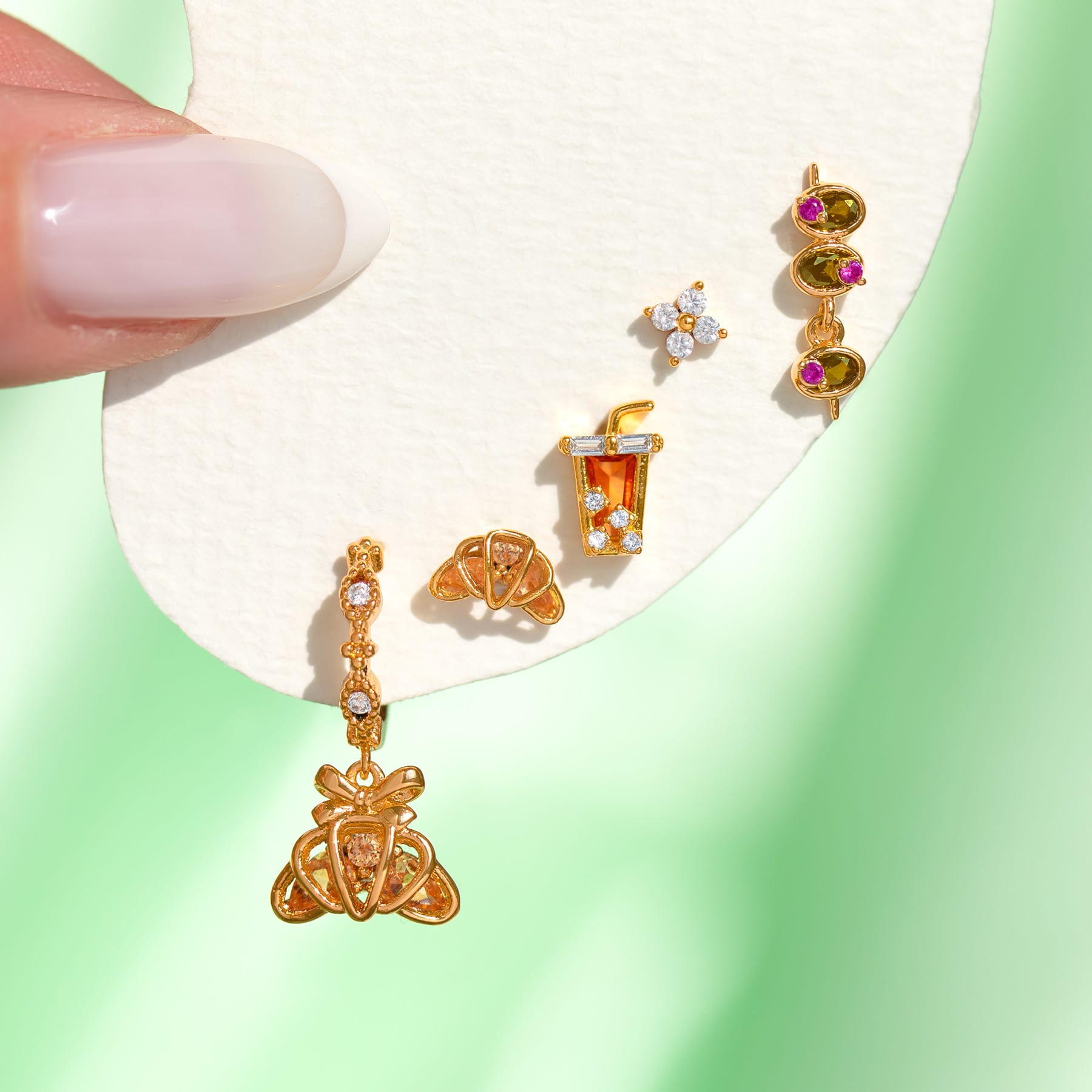 Croissant Dangle Hoops