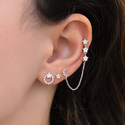 Lunar Link Double Stud Earring