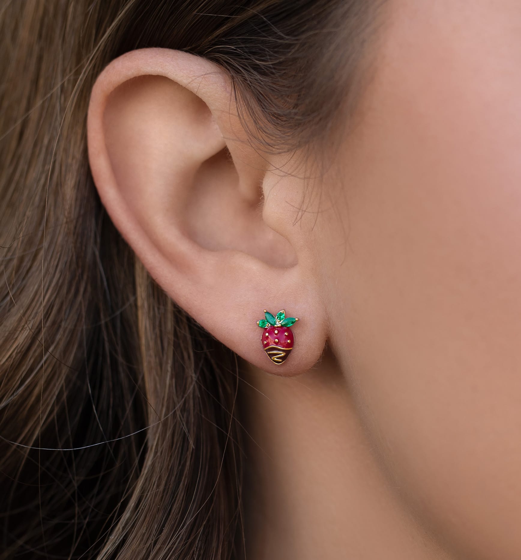 Chocolate Covered Strawberry Studs