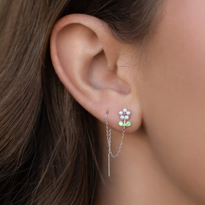 Daisy Petal Threader Earrings