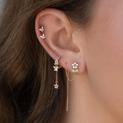 Daisy Petal Threader Earrings