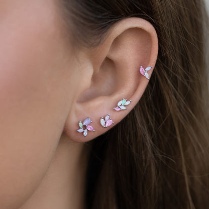 Pastel Leaf Stud Set