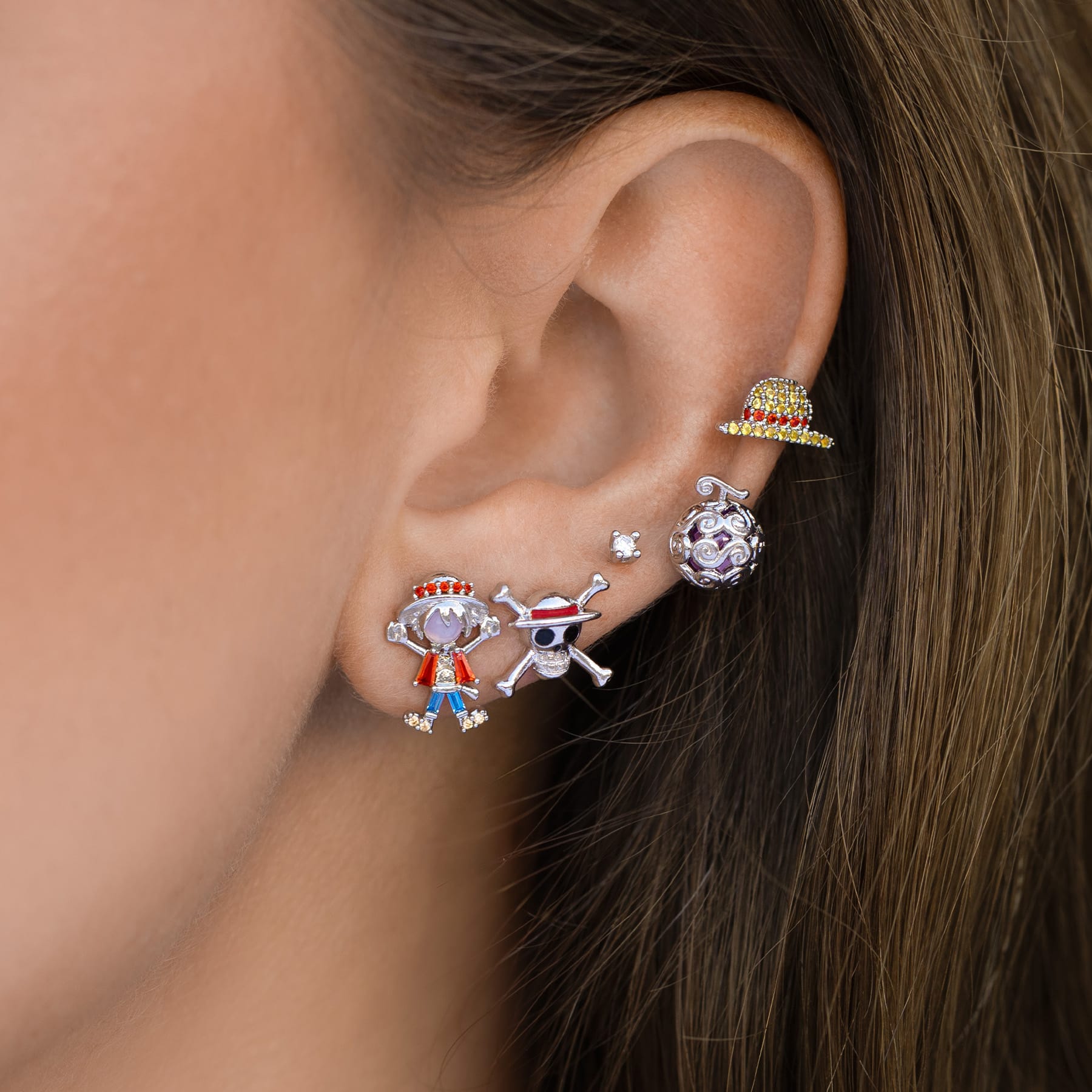 One Piece Monkey D. Luffy Earring Set