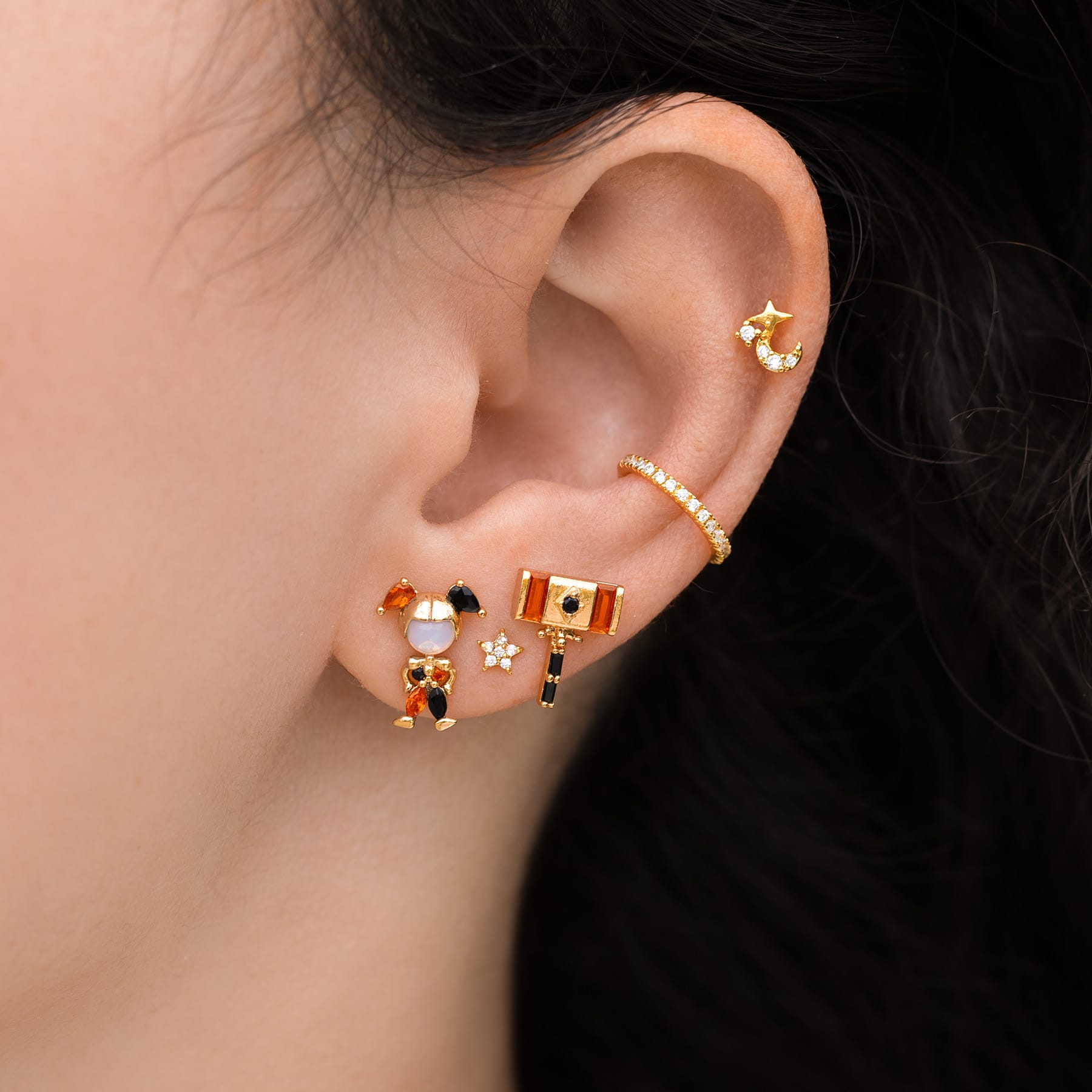 DC The Joker and Harley Quinn Stud Set