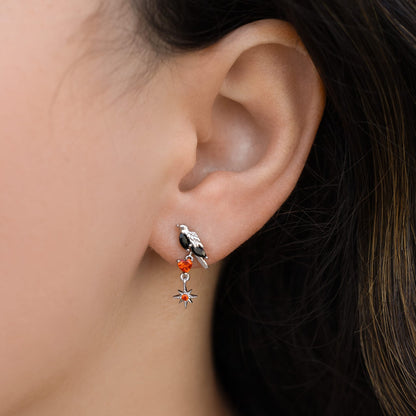 Dark Heart Crow Earrings