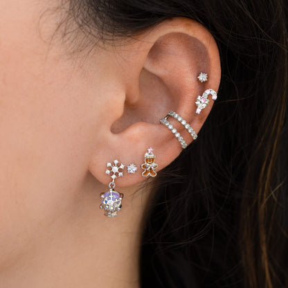 Pink Christmas Stud Set