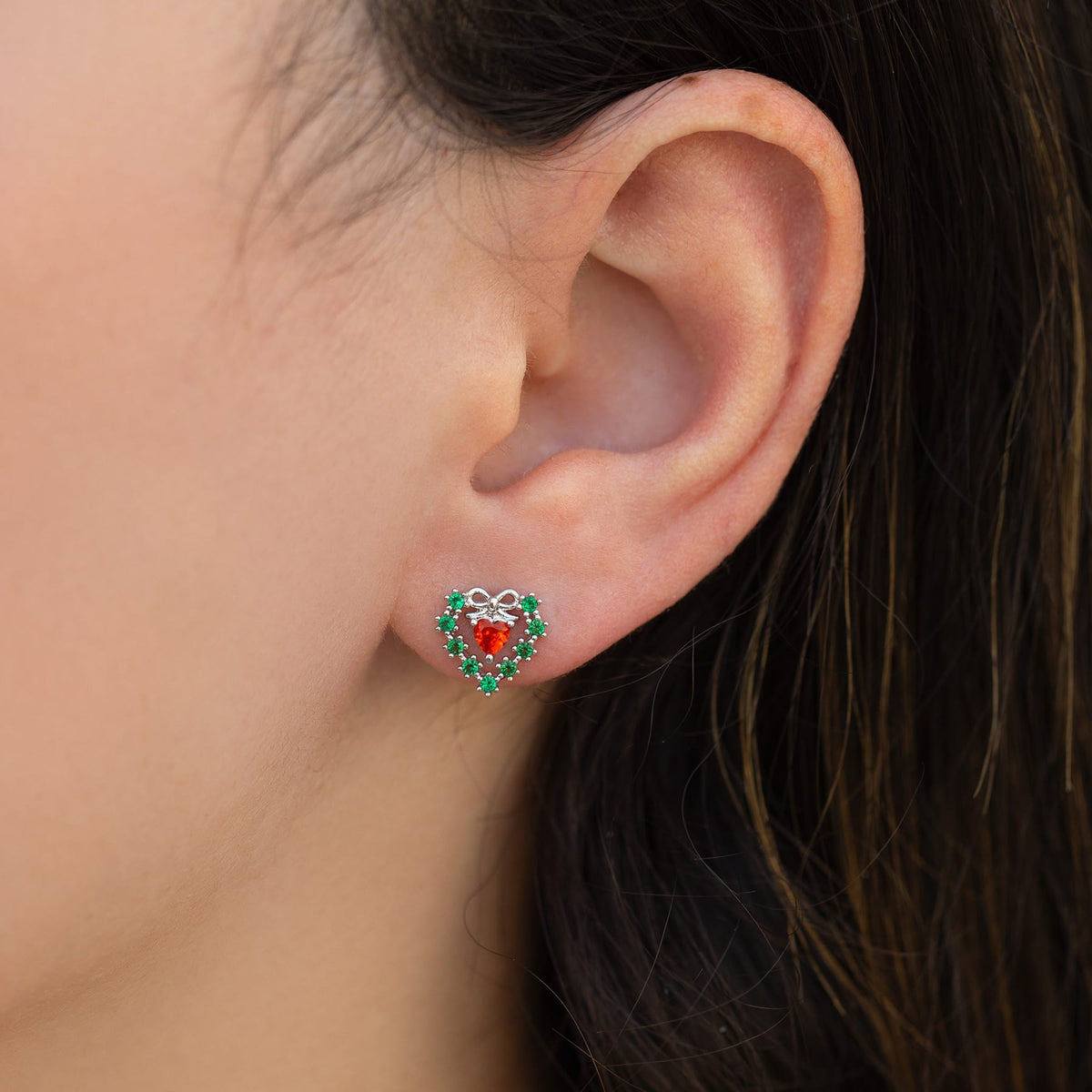 Merry Little Heart Studs
