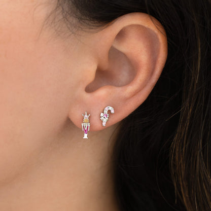 Pink Christmas Stud Set