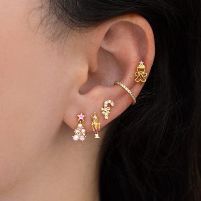Pink Christmas Stud Set