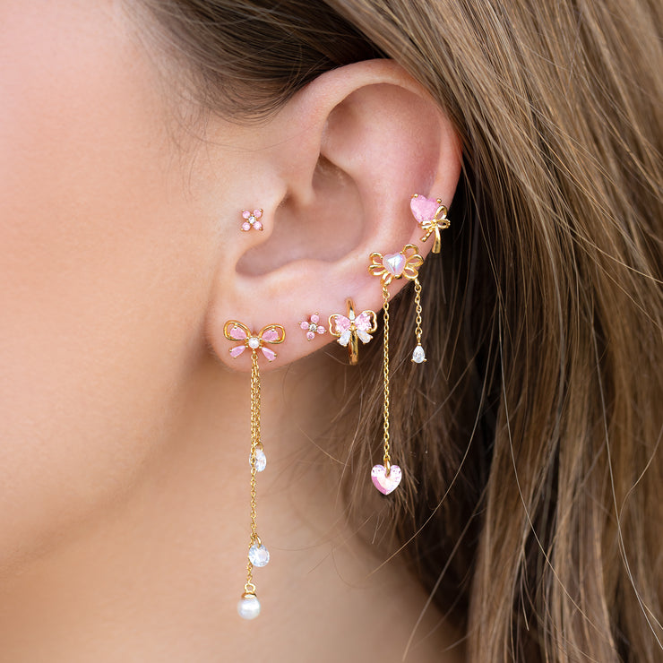 Pink-A-Bow Earring Set