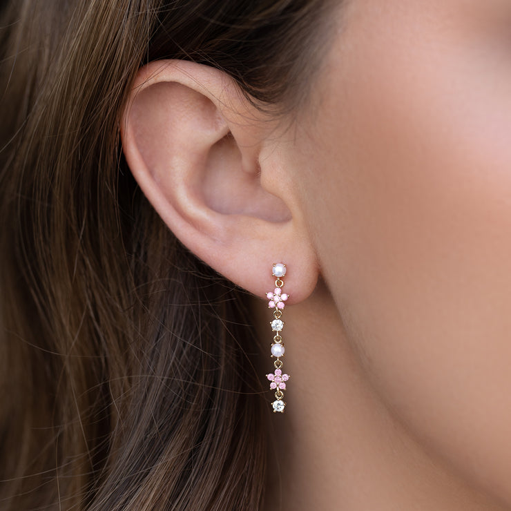 Pearl Petals Dangle Earrings