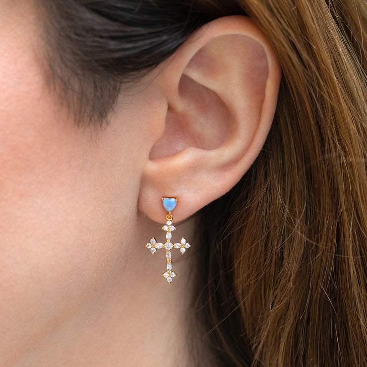 Serendipity Cross Dangle Earrings
