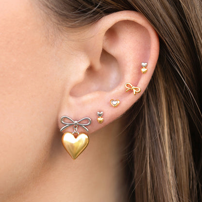 Take My Heart Two Tone Dangle Earrings