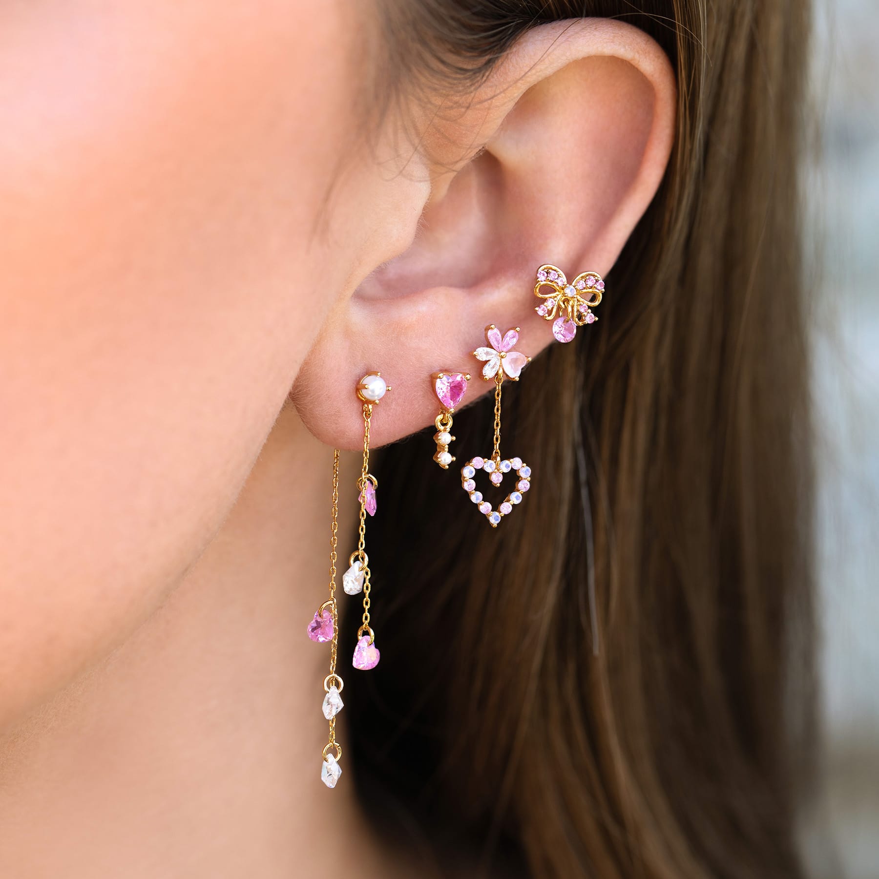 Shimmering Promise Heartdrop Earrings