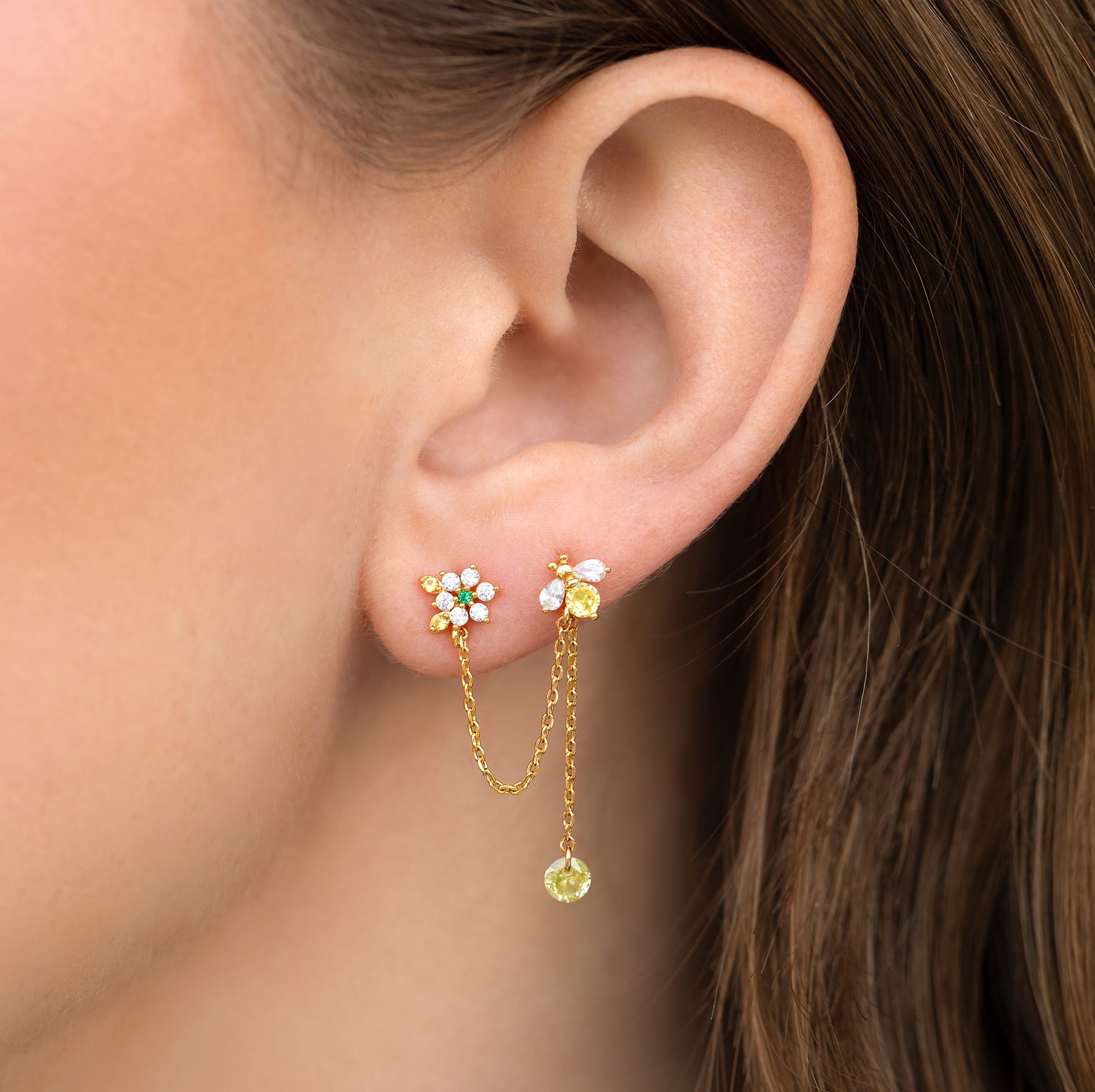 Sting Like a Bee Double Stud Earring