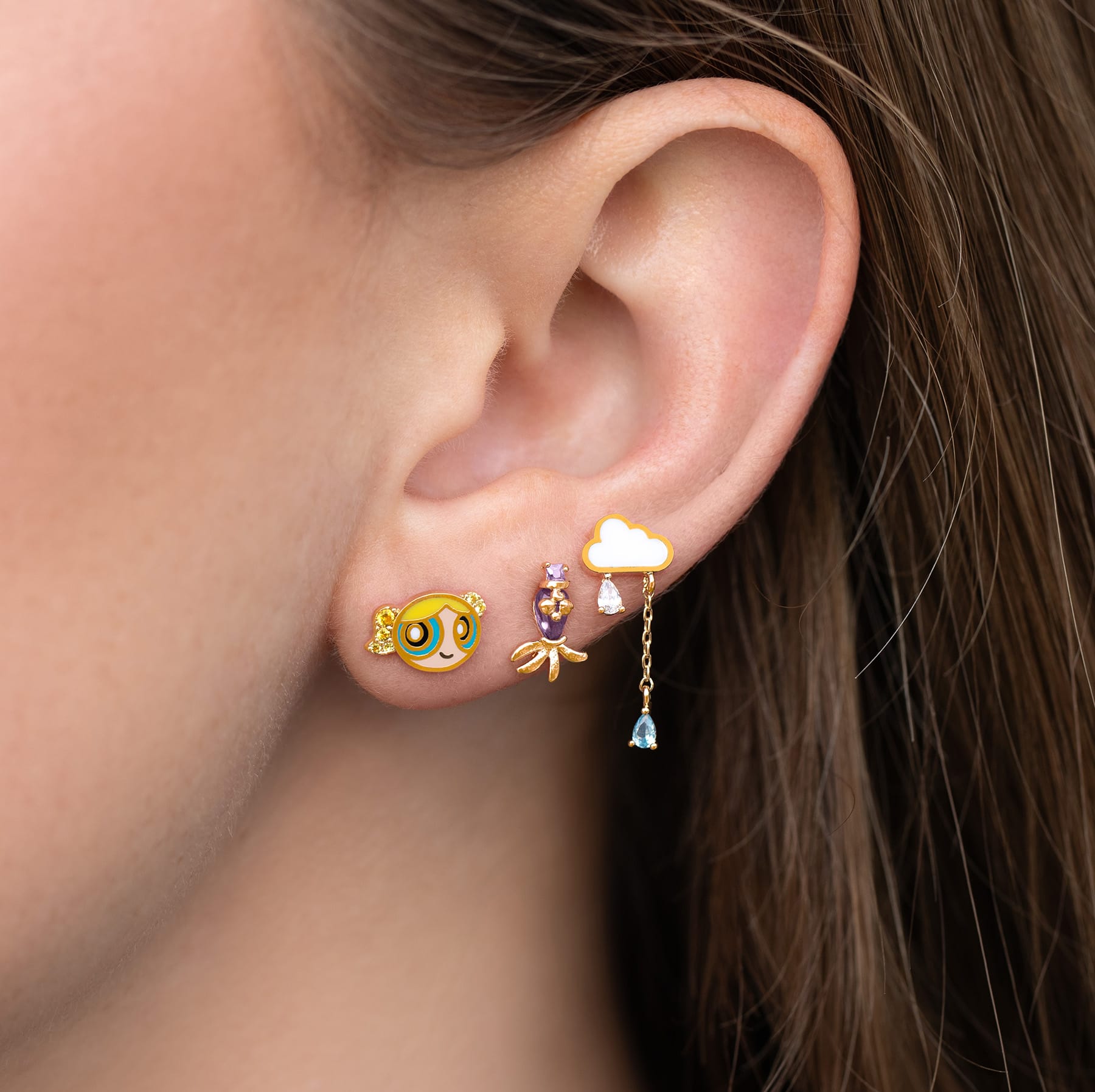 The Powerpuff Girls Bubbles Stud Set