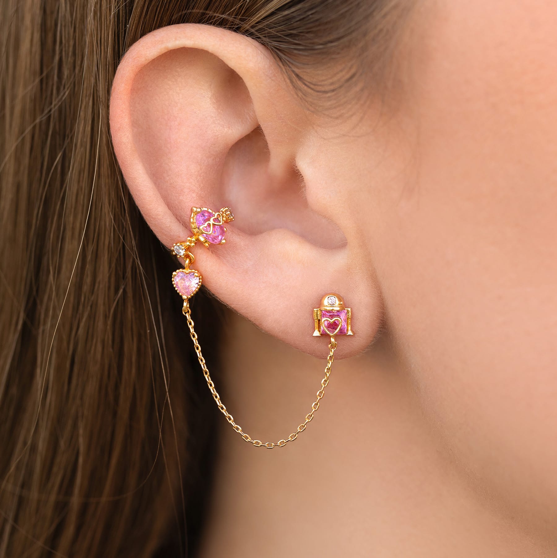 Star Wars™ Sparks Fly Droids Ear Cuff + Stud