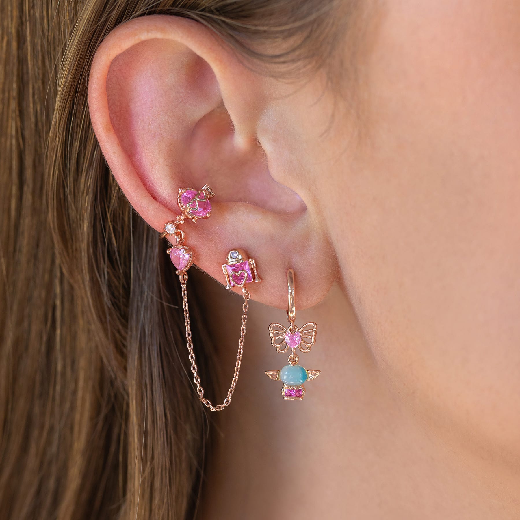 Star Wars™ Sparks Fly Droids Ear Cuff + Stud