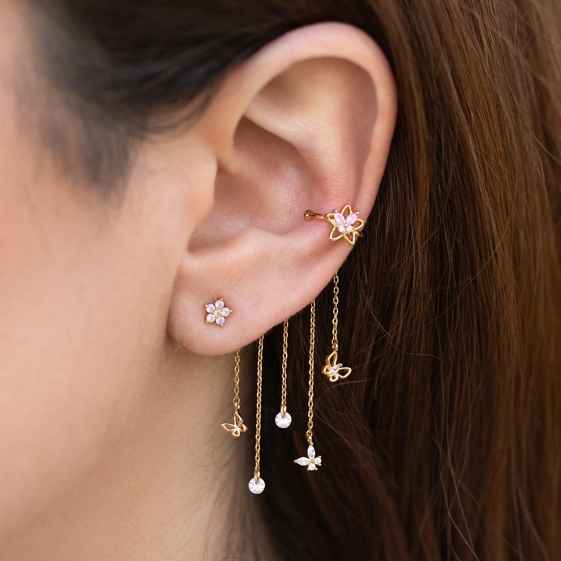 Mari Chandelier Stud + Ear Cuff