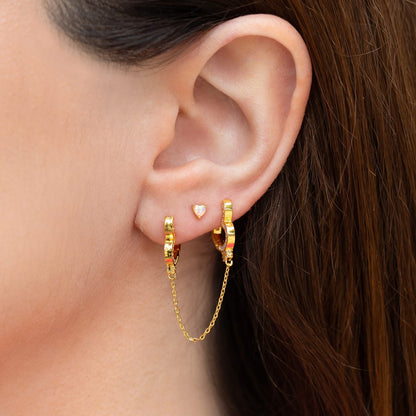 Pink Opal Flat Back Earring