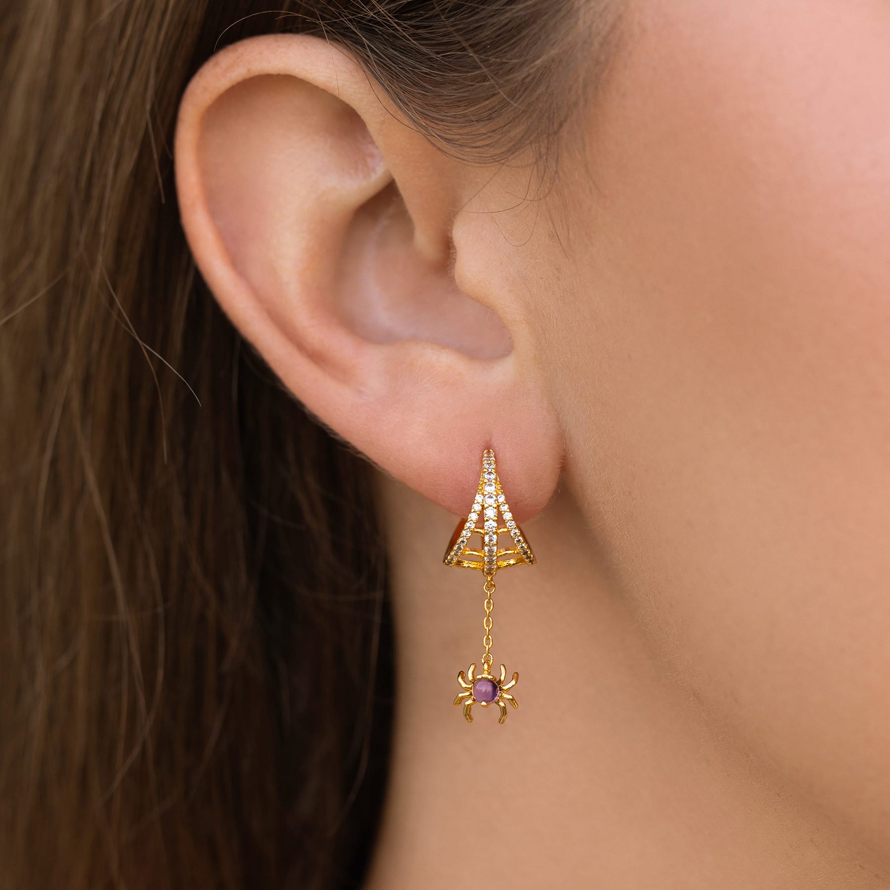 Web of Lies Dangle Hoops