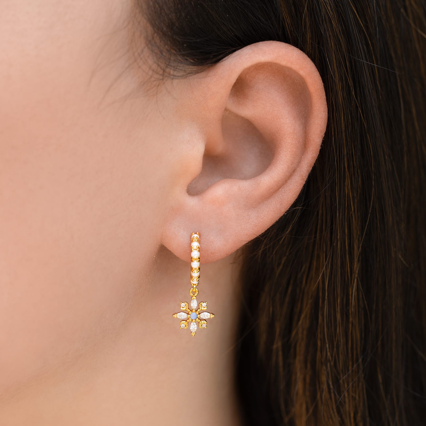 Icy Snowflake Hoops