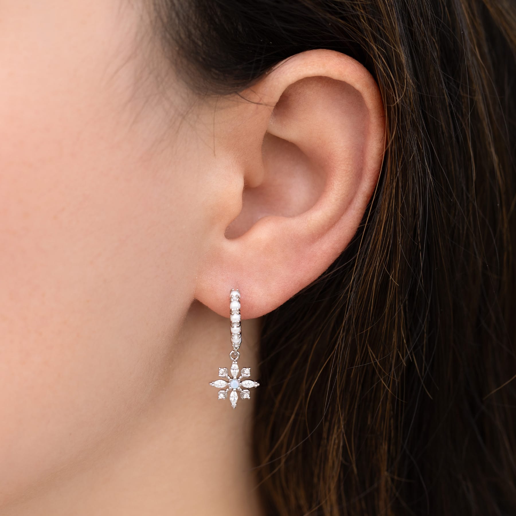 Icy Snowflake Hoops