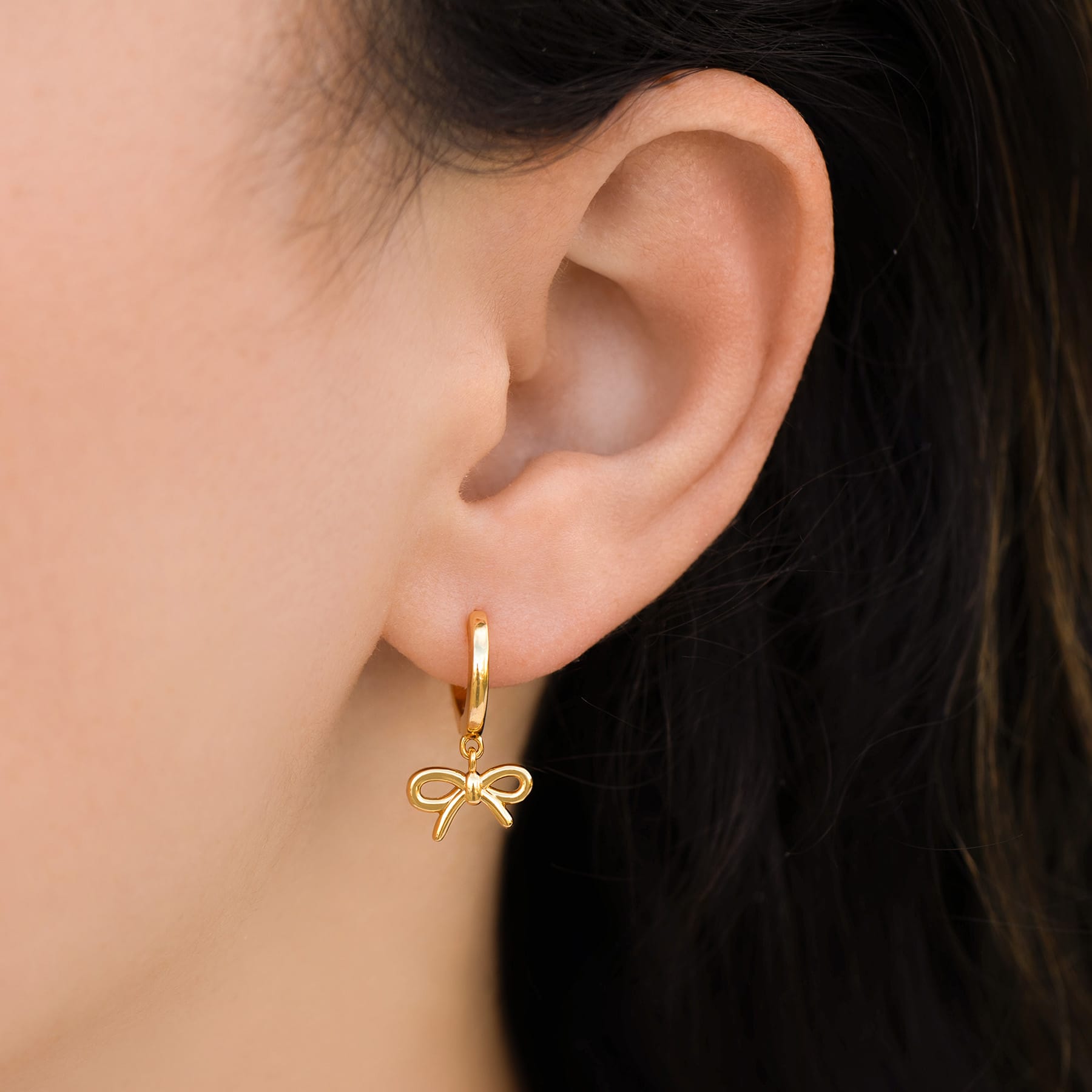 Lil Bow Hoops