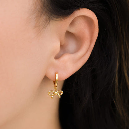Lil Bow Hoops