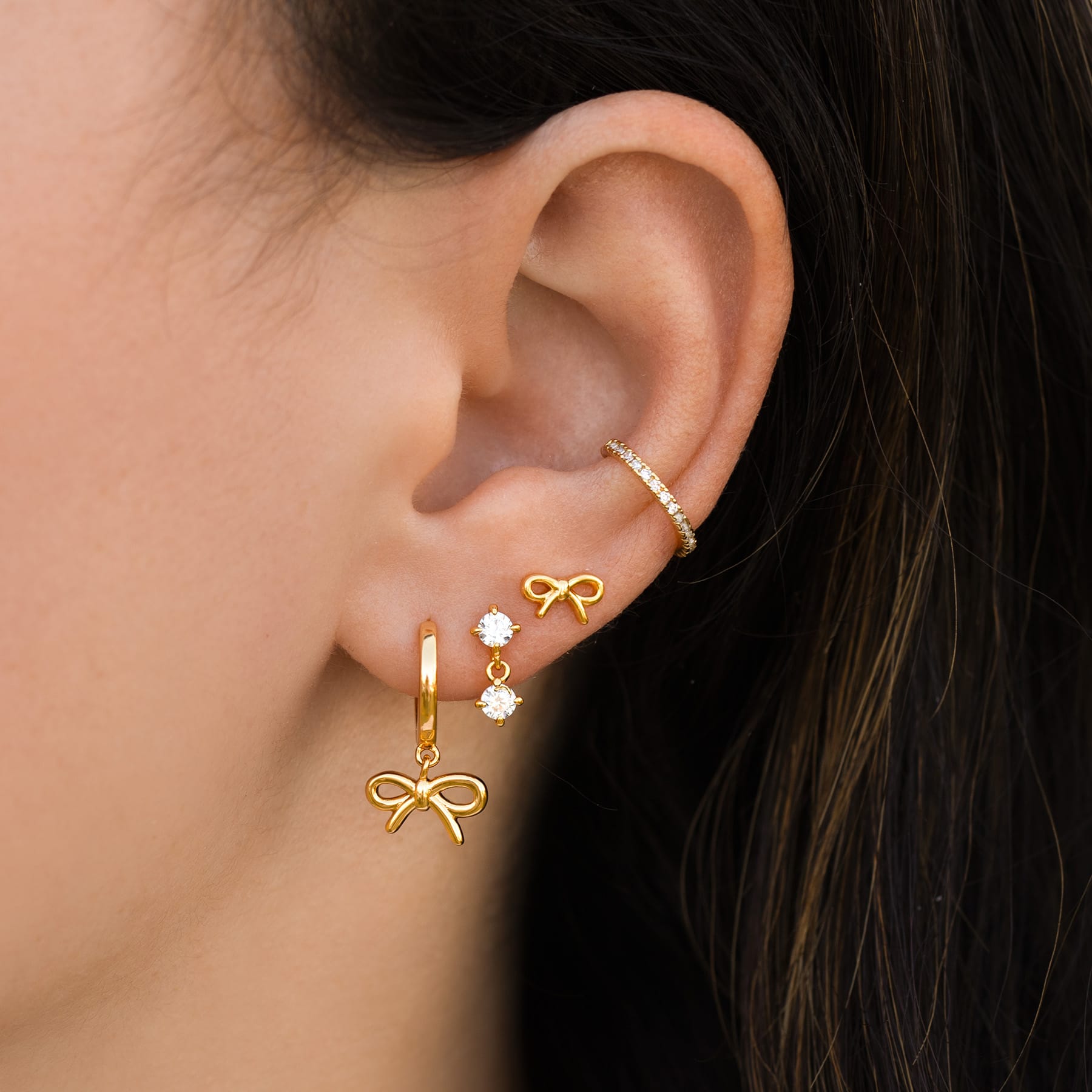 Lil Bow Hoops