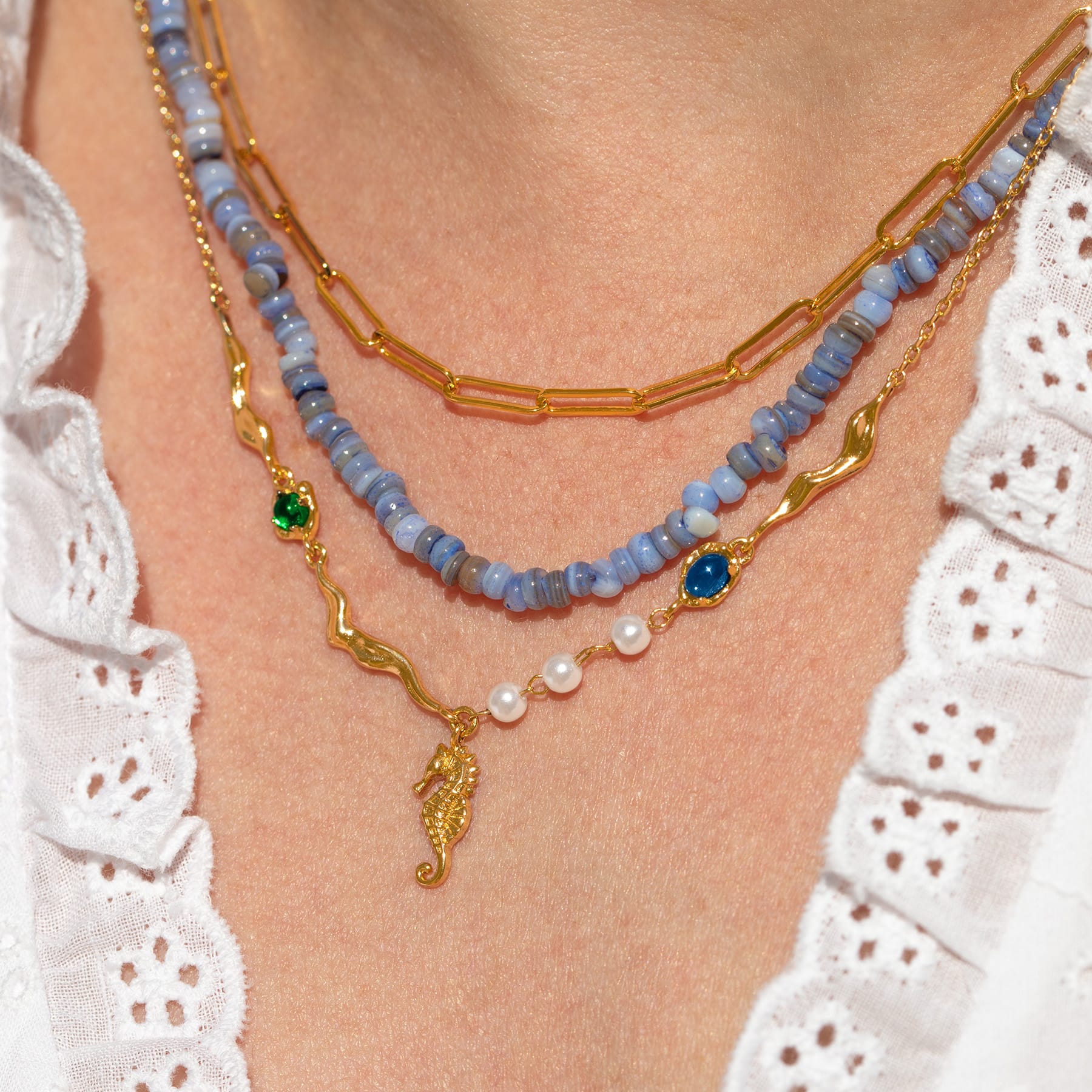 Midnight Tides Beaded Necklace
