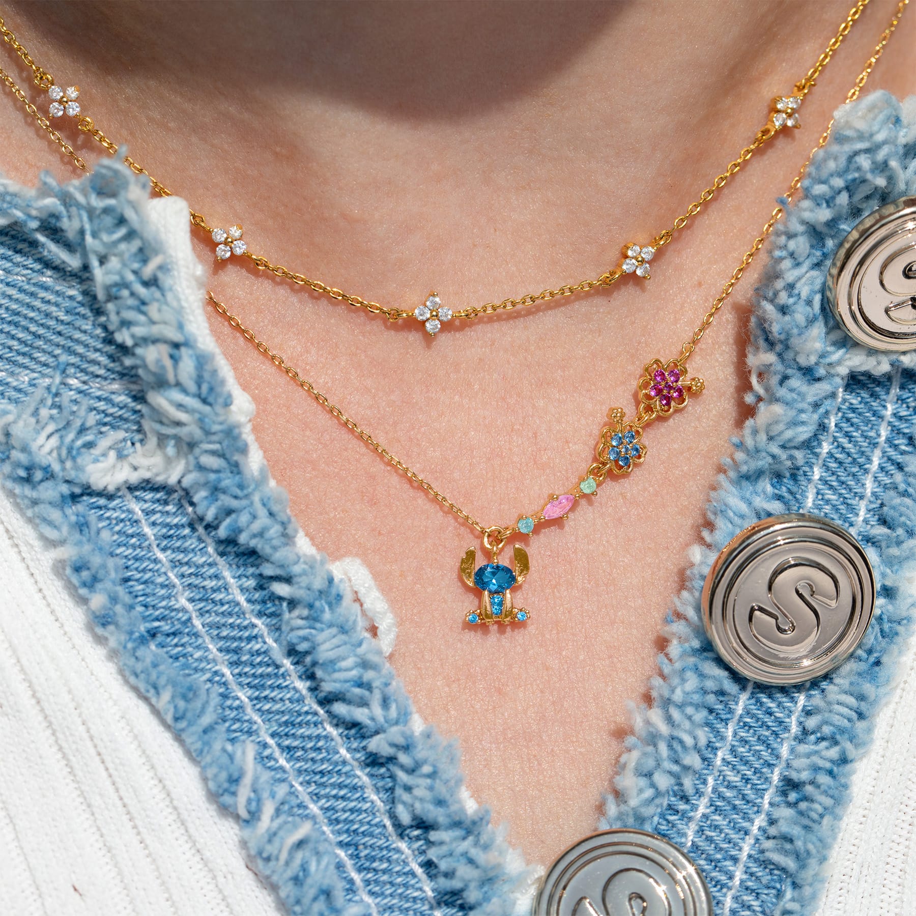 Disney Stitch Hibiscus Necklace