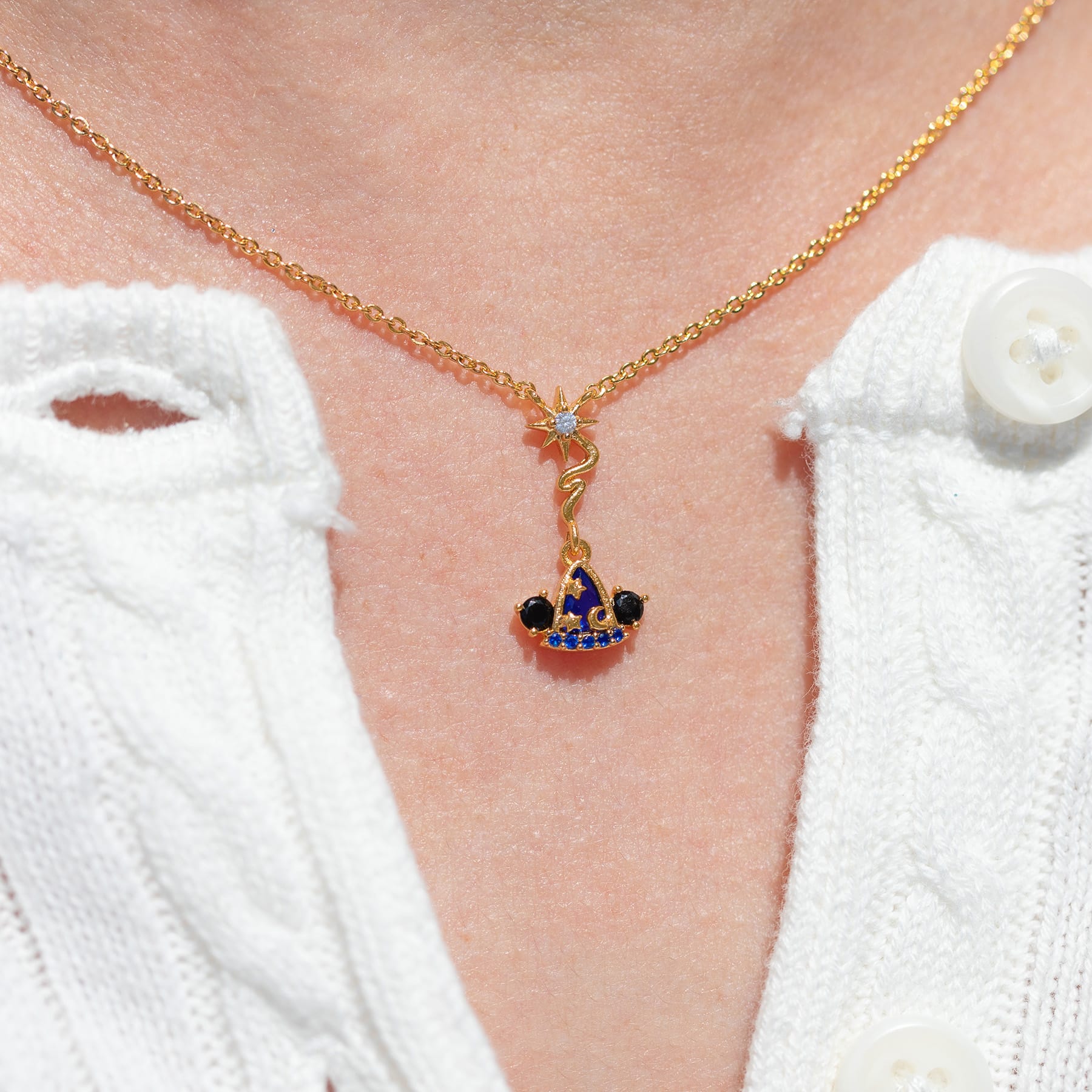 Disney Fantasia Sorcerer Apprentice Mickey Mouse Hat Necklace