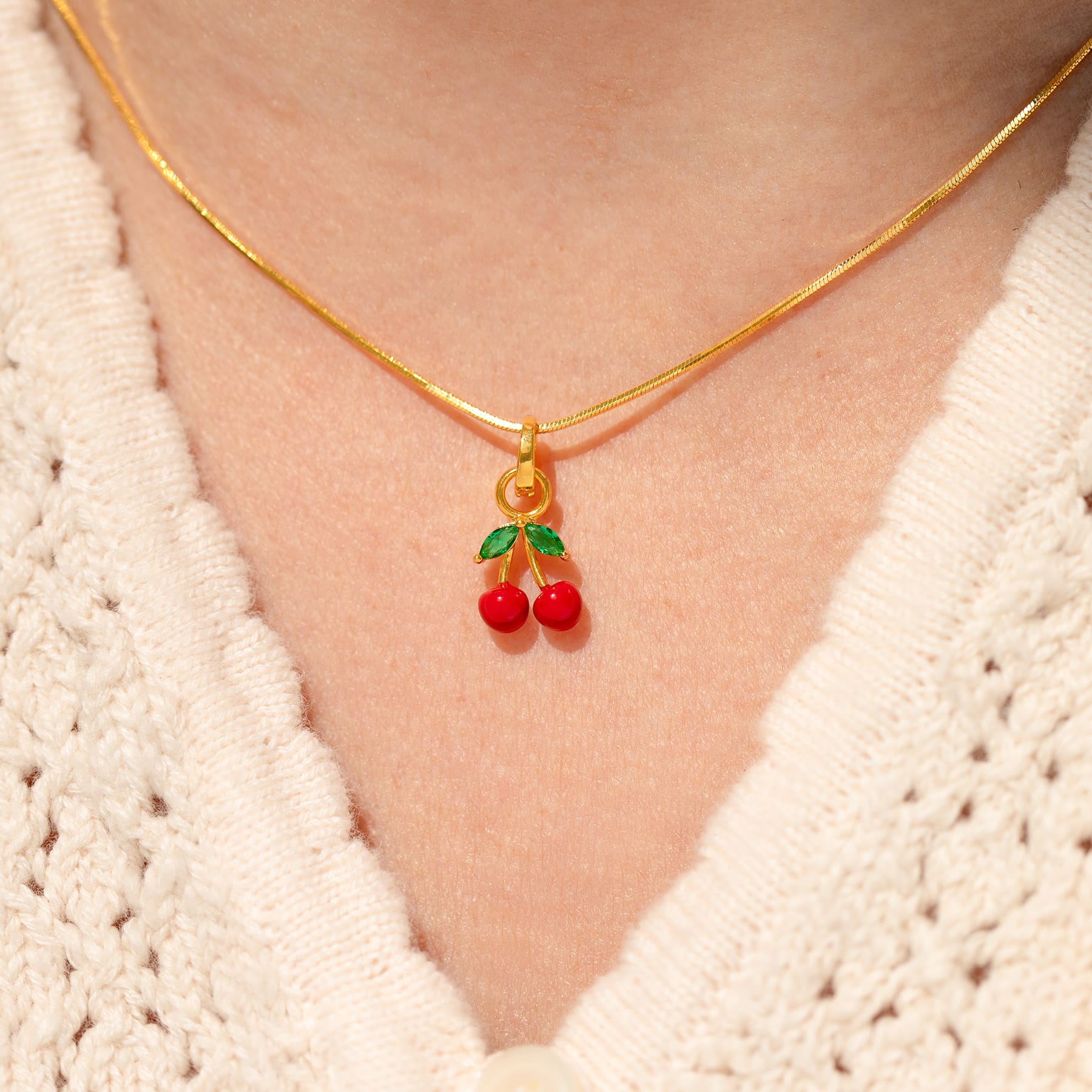 Keep Calm and Cherry on Charm Necklace