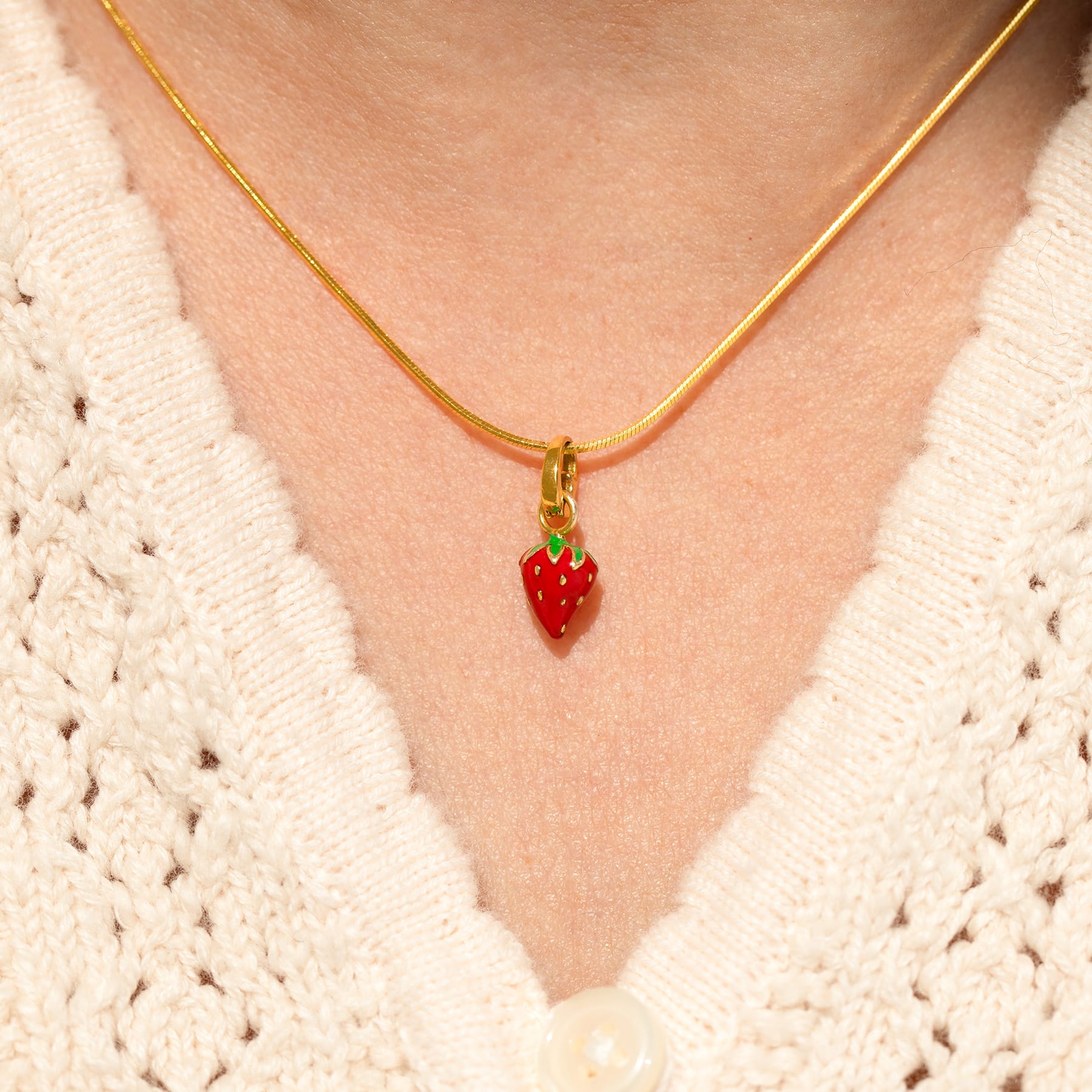 Strawberry Shortcake Charm Necklace
