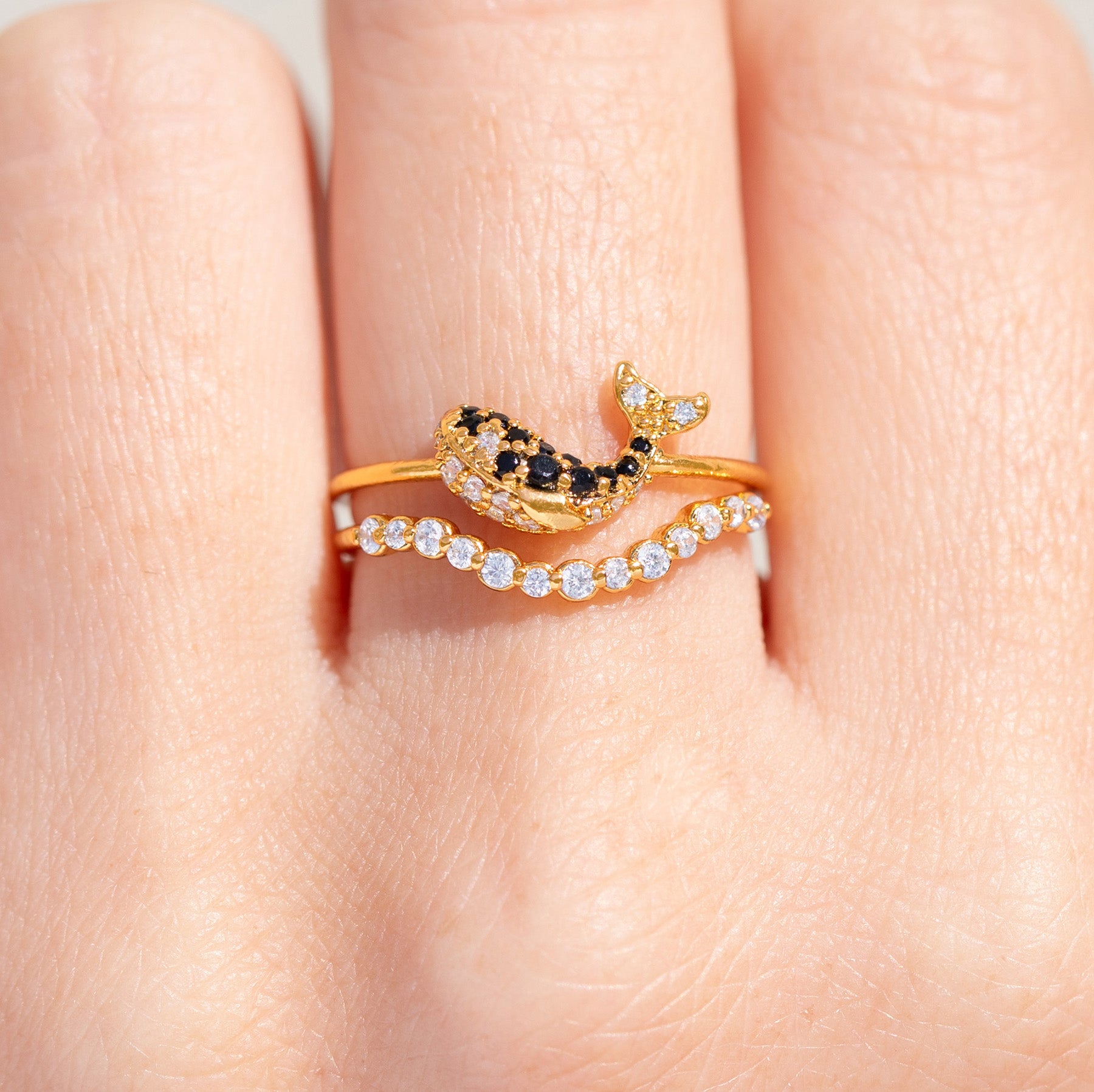 Orca Whale Ring Set