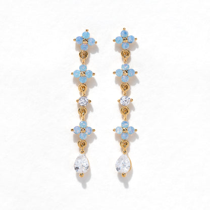 Blue Blossom Love Dangle Earrings
