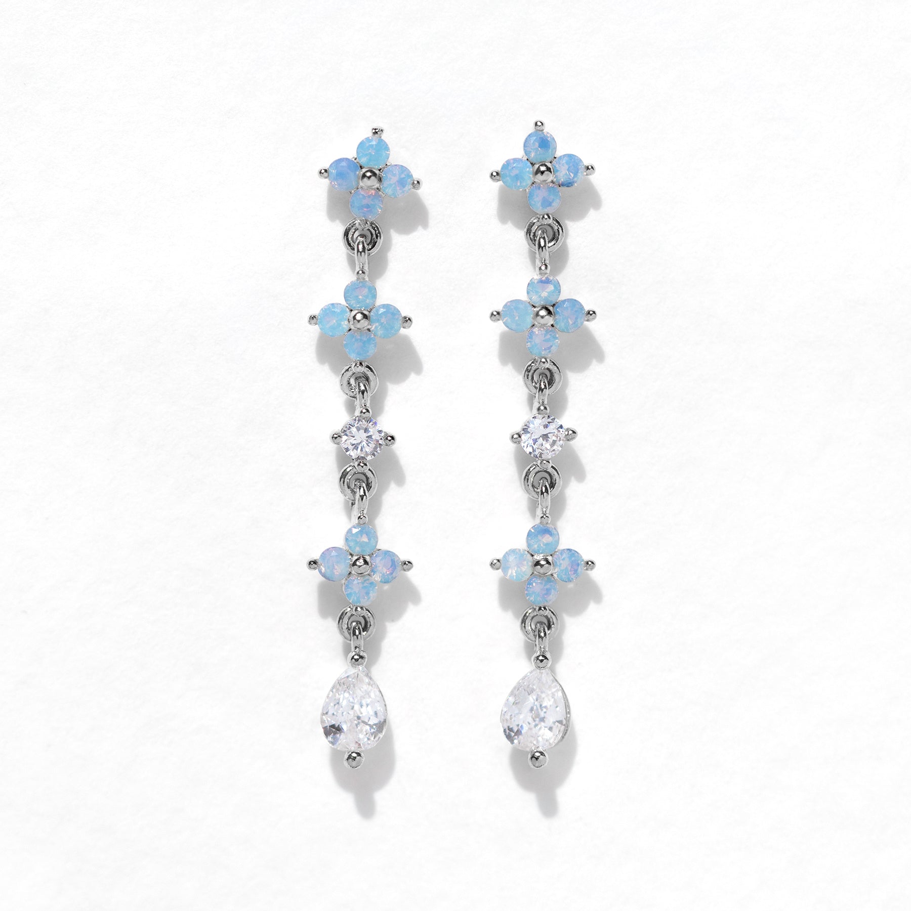 Blue Blossom Love Dangle Earrings