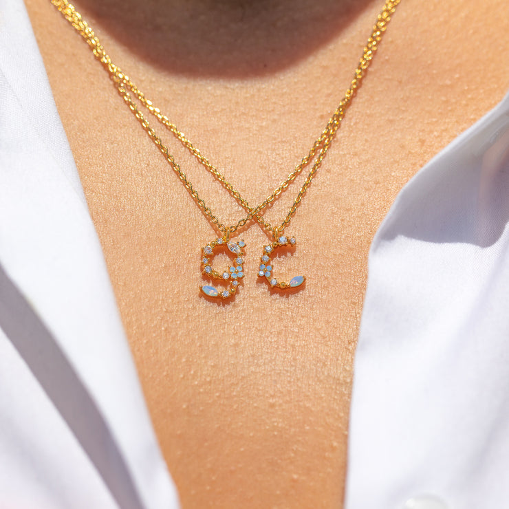 True Blossom Lowercase Initial Necklace