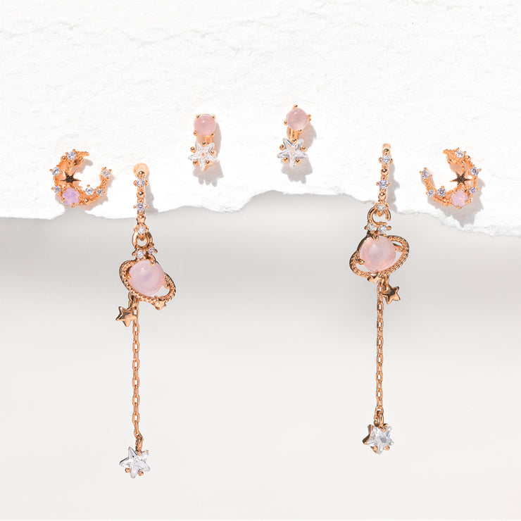 Pink Jupiter Earring Set