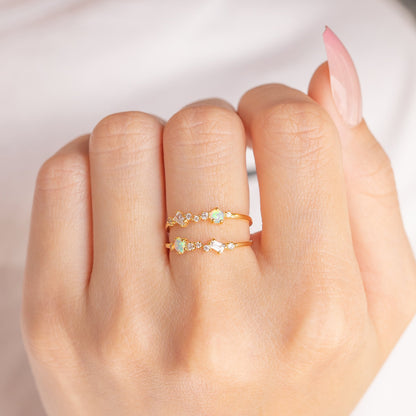 Charming Opal Adjustable Ring