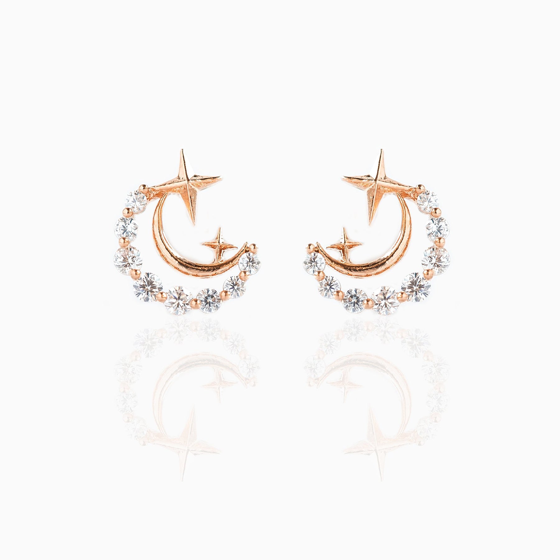 Cutout Moon Studs