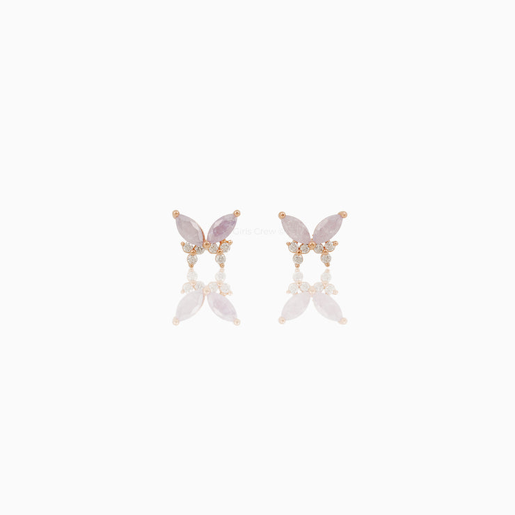 Lavender Remember Me Butterfly Studs