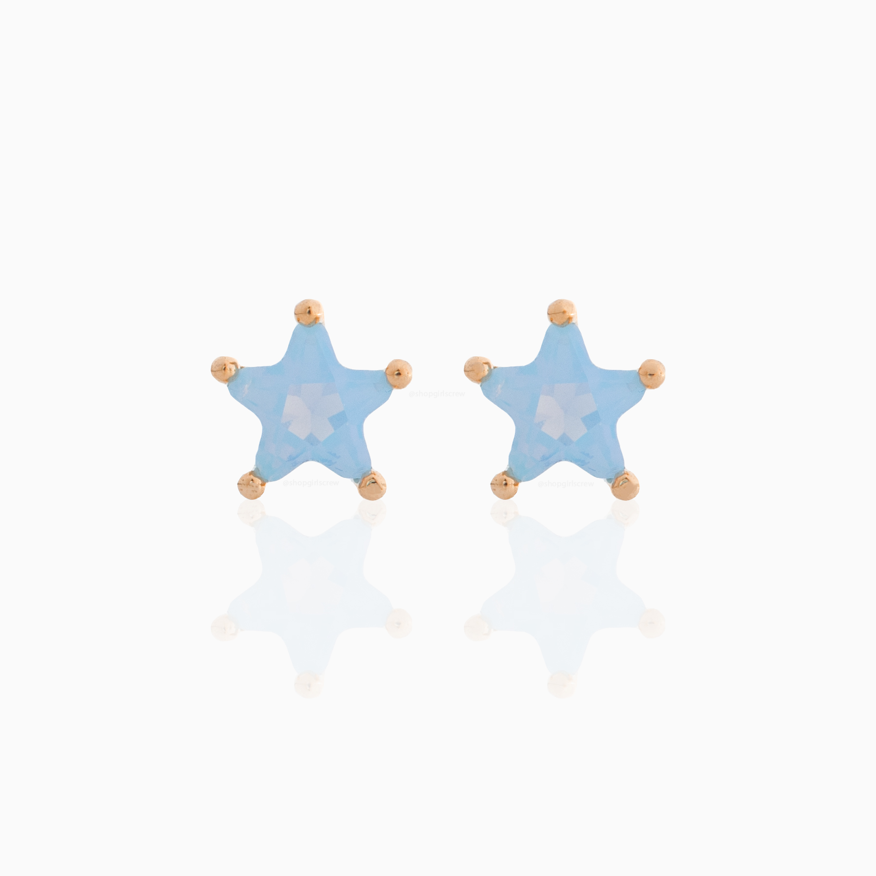Milky Blue Star Studs