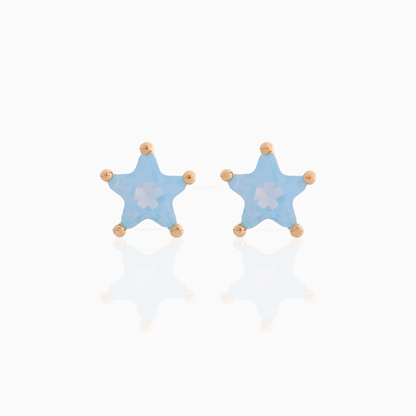 Milky Blue Star Studs
