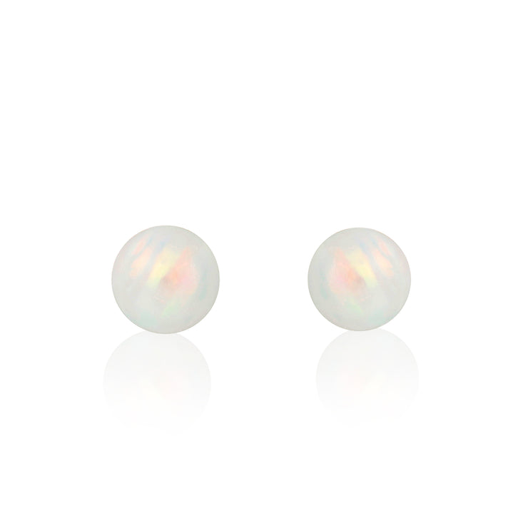 14k Fine Tiny Opal Stud Earrings